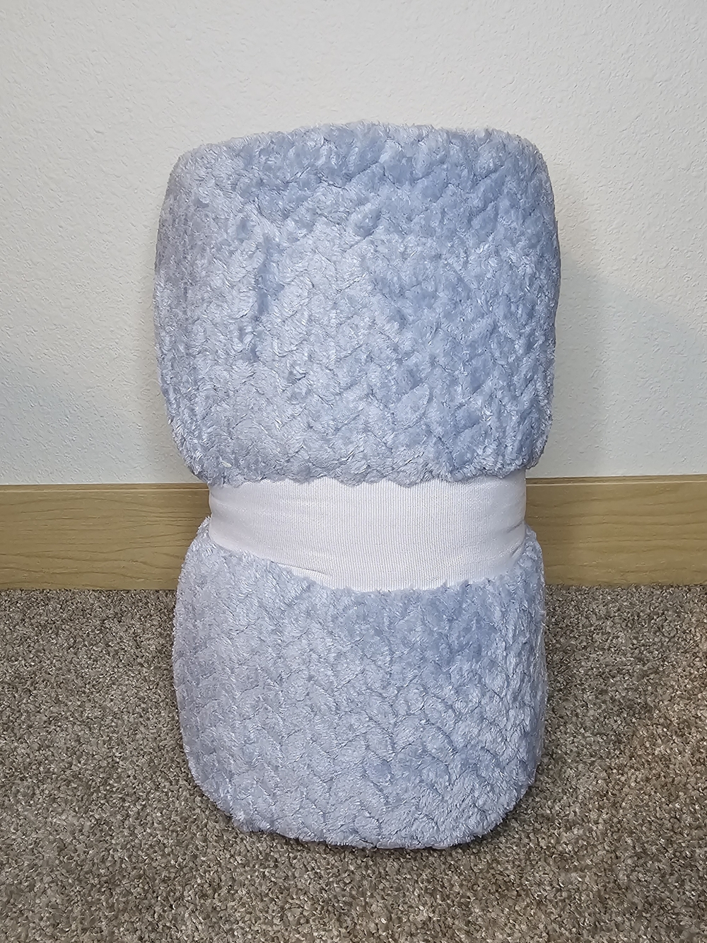 Plush Light Blue Sherpa Throw Blanket - Brand